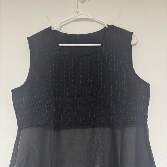 Black Sheer Dress and Tie-Dye Pants Set - Picture 4 of 7